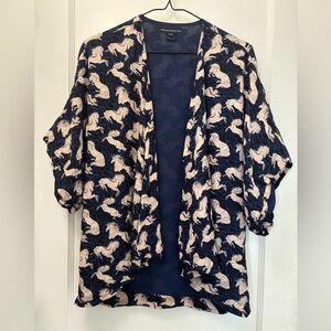 French Connection Horse Print Kimono Cardigan